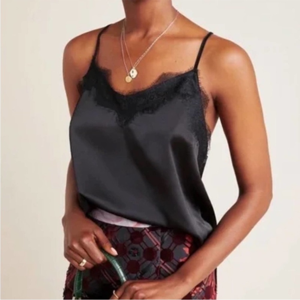 Anthropologie Mirable Black Lace Cami Tank NWT